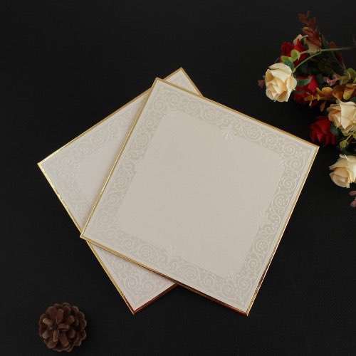 Embossing Insert Card with Golden Edge Square Card Wholesale